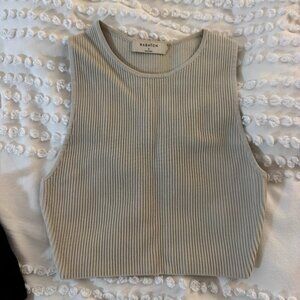 Babaton Cream Ribbed Tank Top